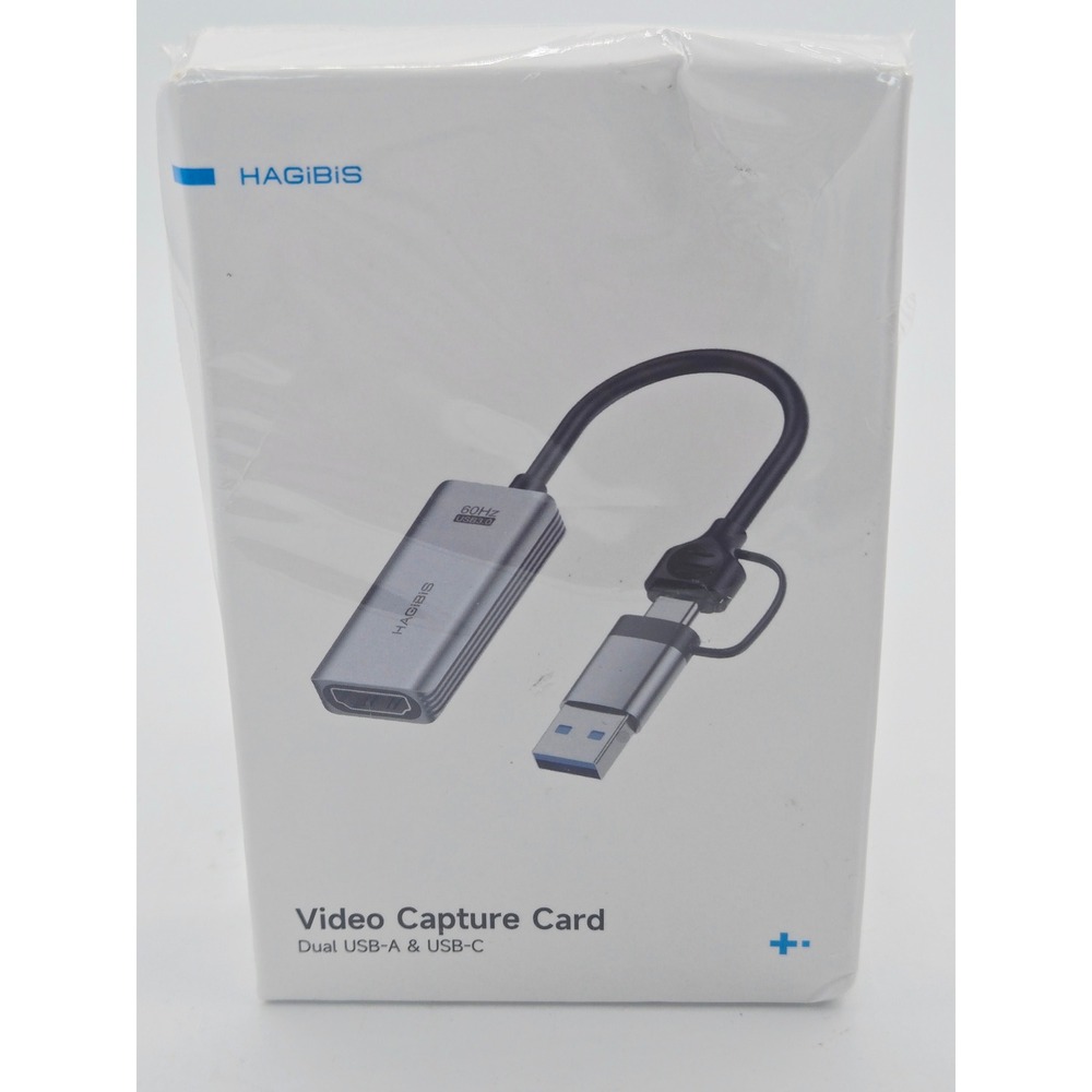 Hagibis Video Capture Card Dual USB-A & USB-C 4K 1080P 60Hz 100W PD Grey UHC07P